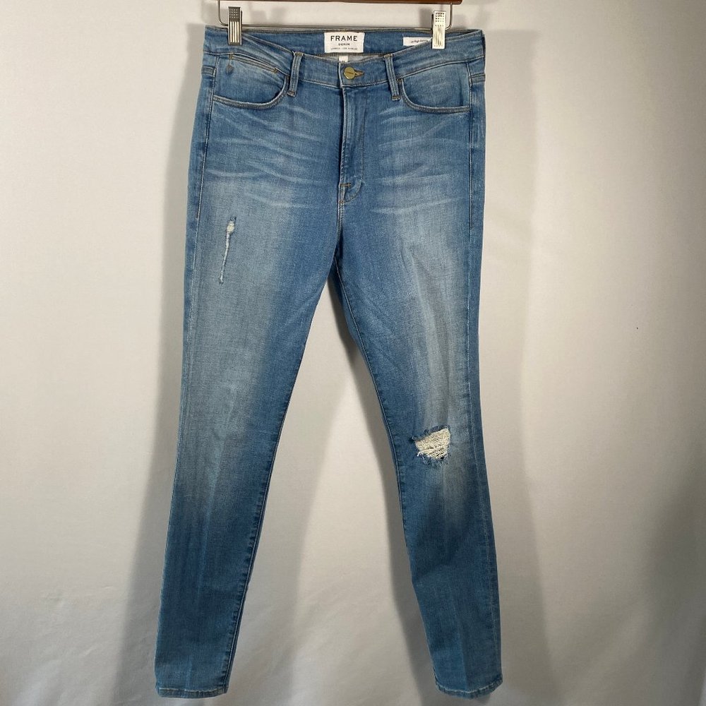 Frame Le Skinny Distressed Denim Jeans